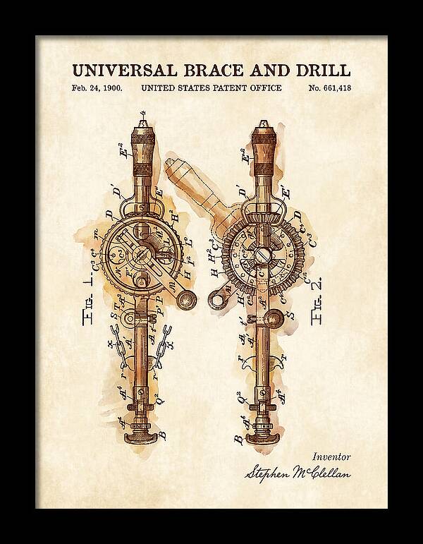 Universal Brace And Drill Watercolor Patent Us661418a