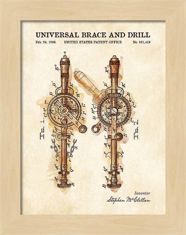 Universal Brace And Drill Watercolor Patent Us661418a