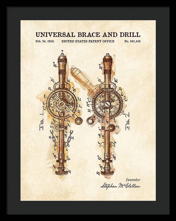 Universal Brace And Drill Watercolor Patent Us661418a