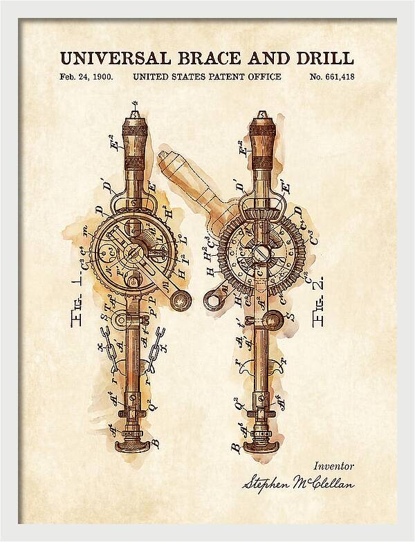 Universal Brace And Drill Watercolor Patent Us661418a