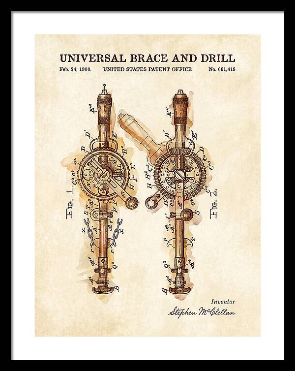 Universal Brace And Drill Watercolor Patent Us661418a