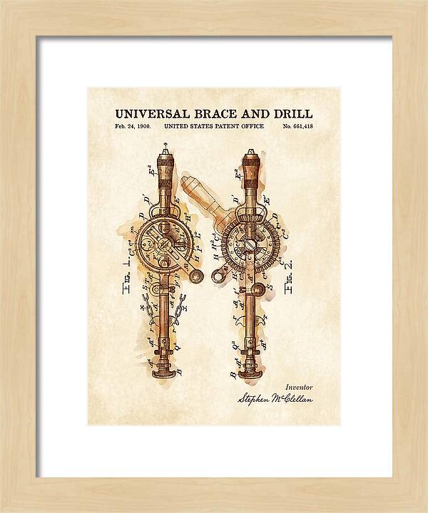 Universal Brace And Drill Watercolor Patent Us661418a