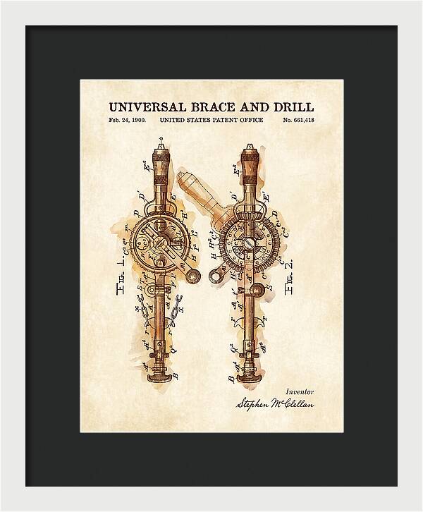 Universal Brace And Drill Watercolor Patent Us661418a
