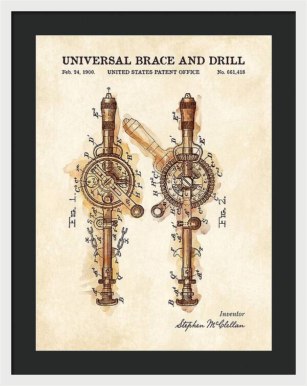 Universal Brace And Drill Watercolor Patent Us661418a