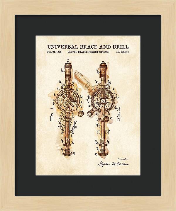 Universal Brace And Drill Watercolor Patent Us661418a