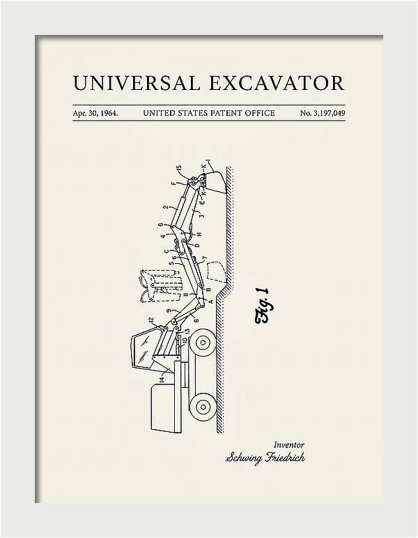 Universal Excavator Minimalist Patent Us3197049a