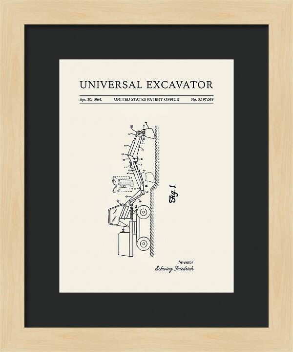 Universal Excavator Minimalist Patent Us3197049a