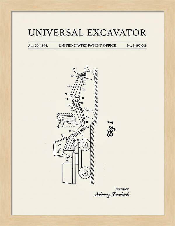 Universal Excavator Minimalist Patent Us3197049a