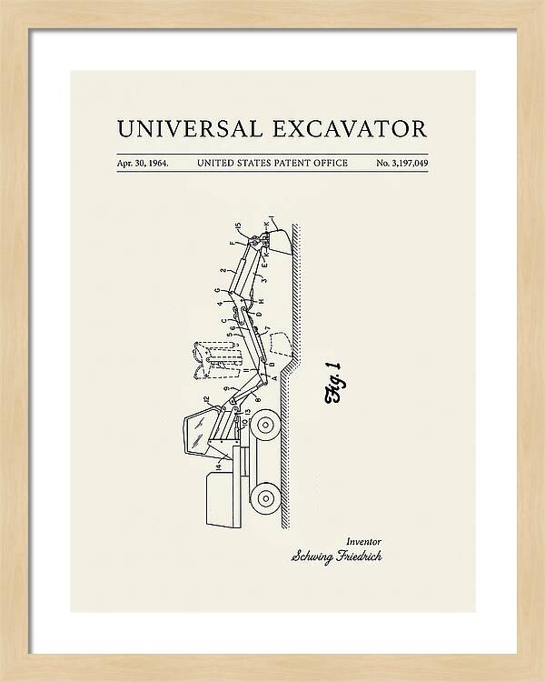 Universal Excavator Minimalist Patent Us3197049a