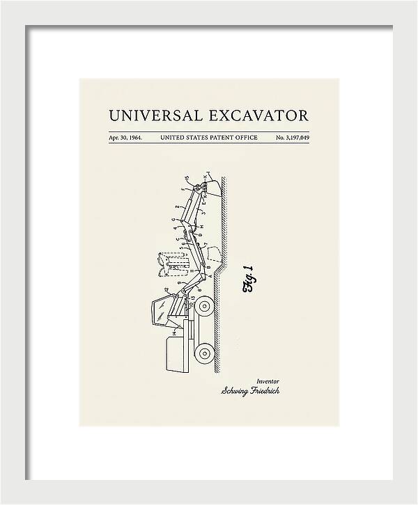 Universal Excavator Minimalist Patent Us3197049a