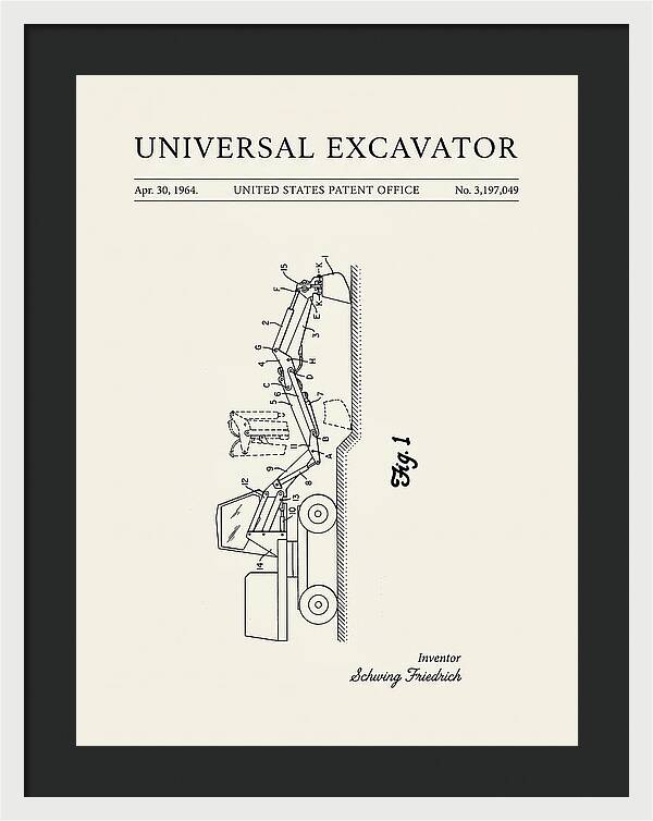 Universal Excavator Minimalist Patent Us3197049a