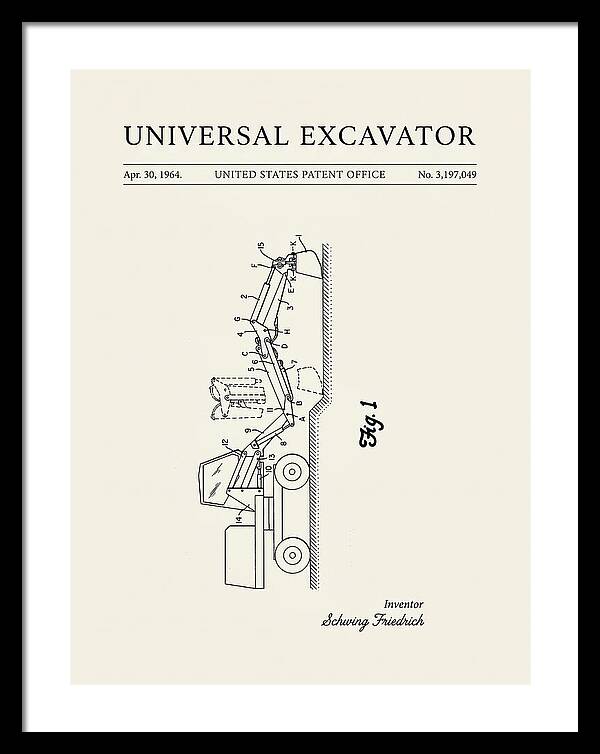 Universal Excavator Minimalist Patent Us3197049a
