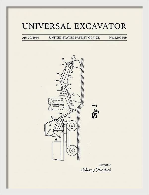 Universal Excavator Minimalist Patent Us3197049a