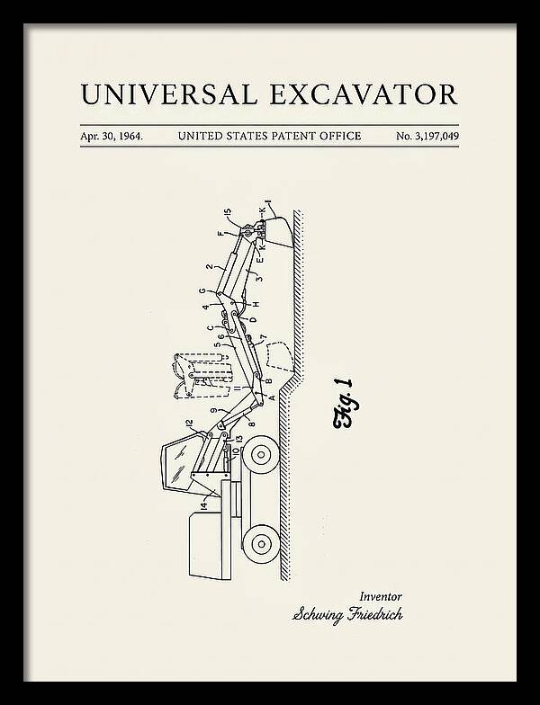 Universal Excavator Minimalist Patent Us3197049a