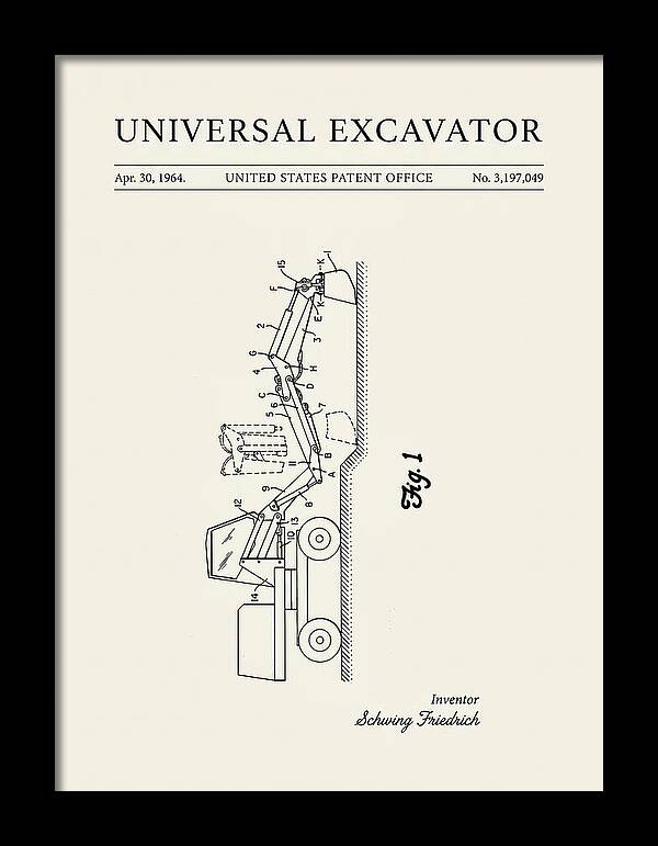 Universal Excavator Minimalist Patent Us3197049a