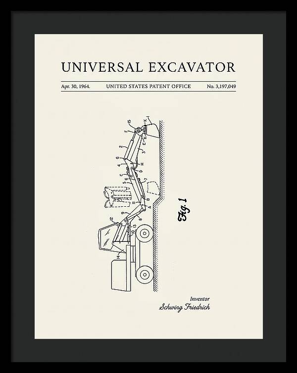 Universal Excavator Minimalist Patent Us3197049a