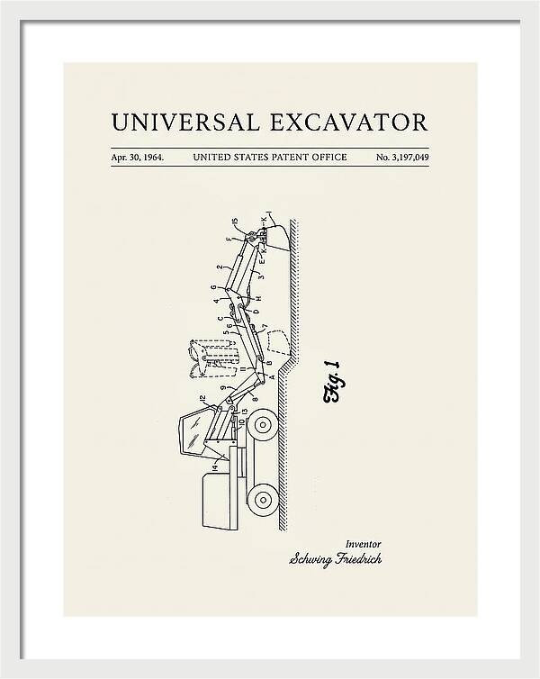 Universal Excavator Minimalist Patent Us3197049a