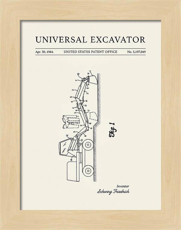 Universal Excavator Minimalist Patent Us3197049a