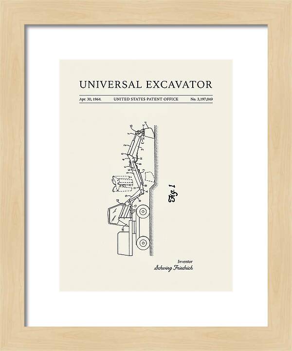 Universal Excavator Minimalist Patent Us3197049a