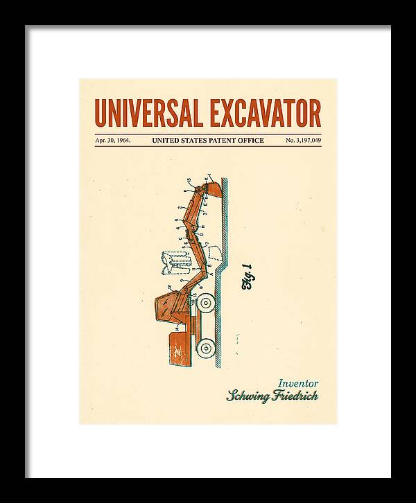 Universal Excavator Retro Patent Us3197049a