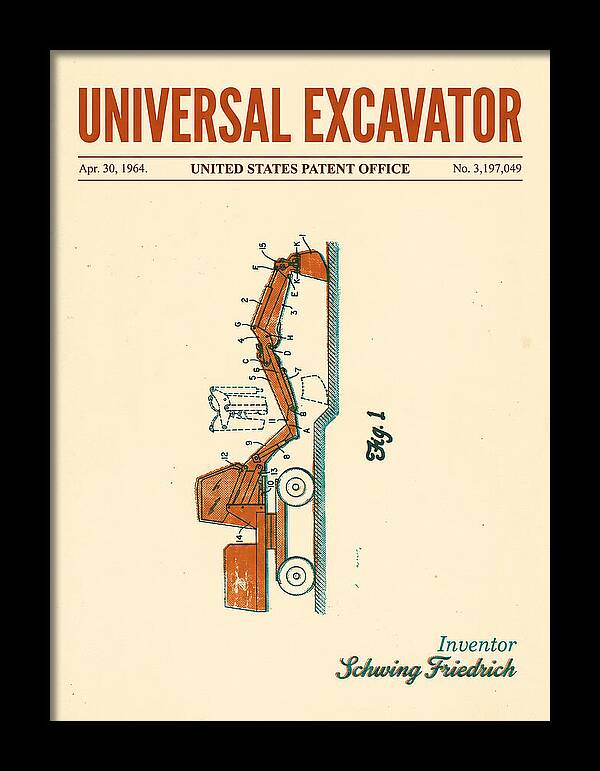 Universal Excavator Retro Patent Us3197049a