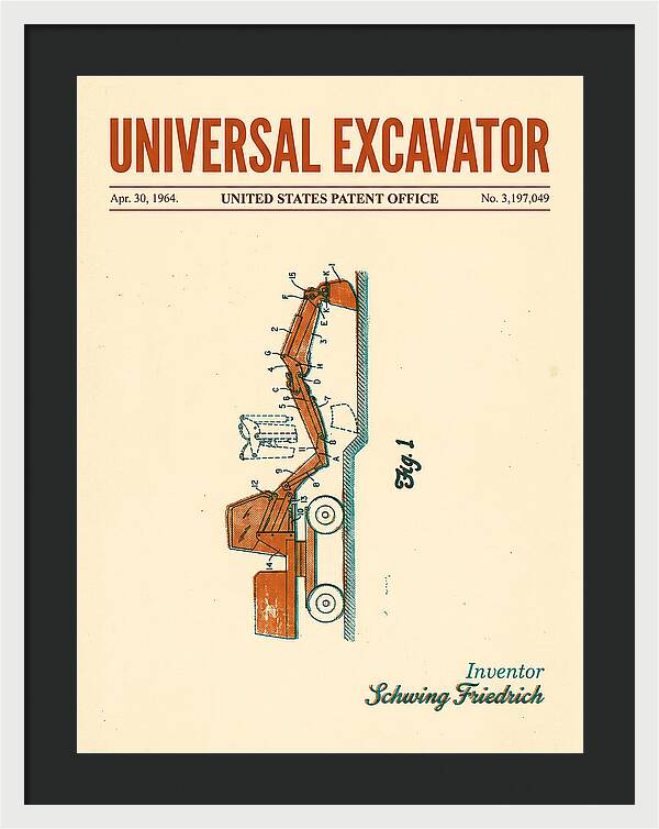 Universal Excavator Retro Patent Us3197049a