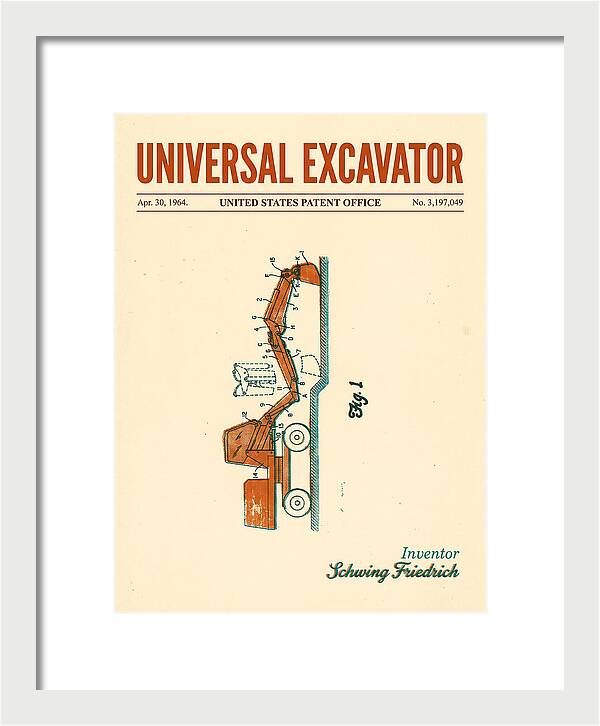 Universal Excavator Retro Patent Us3197049a