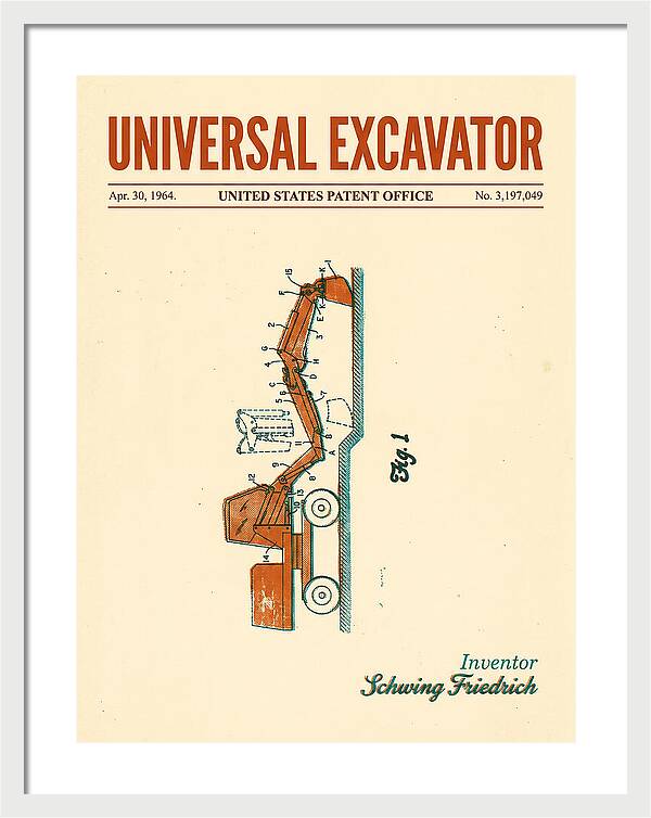 Universal Excavator Retro Patent Us3197049a