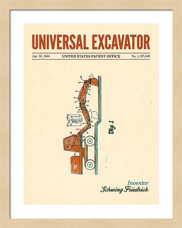 Universal Excavator Retro Patent Us3197049a