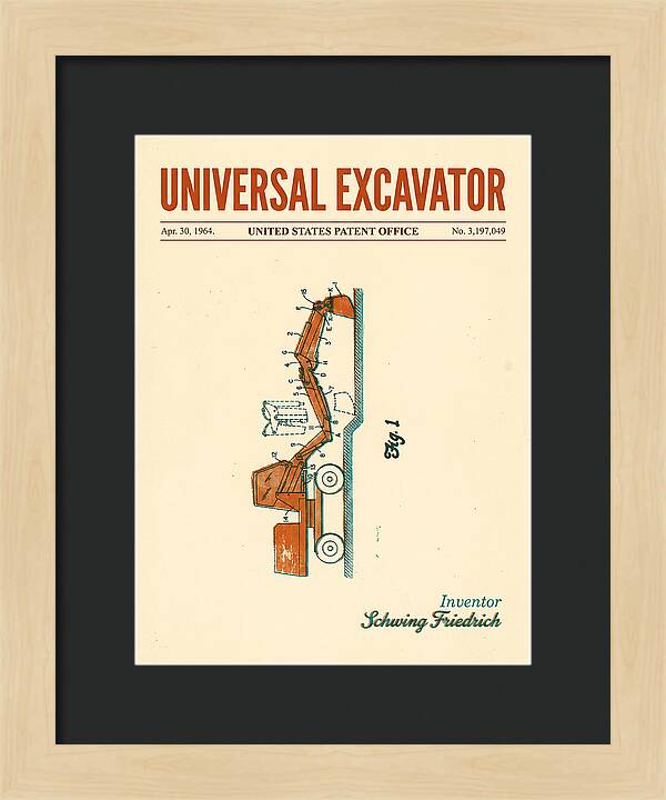 Universal Excavator Retro Patent Us3197049a