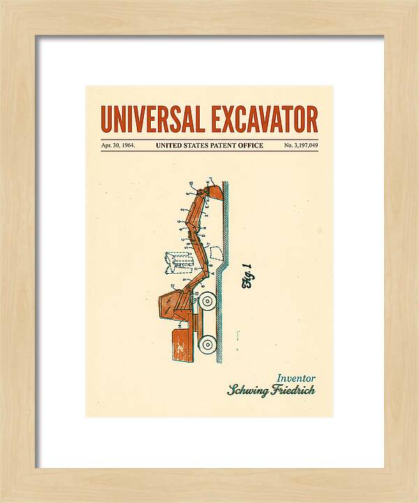 Universal Excavator Retro Patent Us3197049a