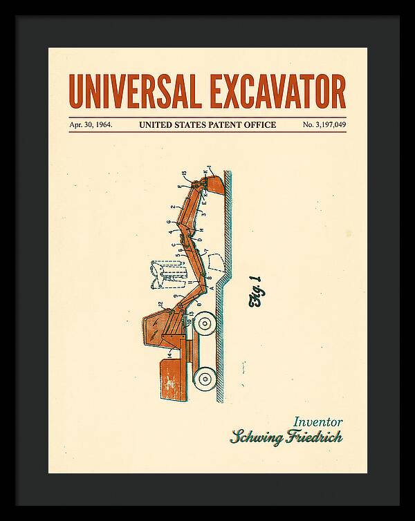 Universal Excavator Retro Patent Us3197049a