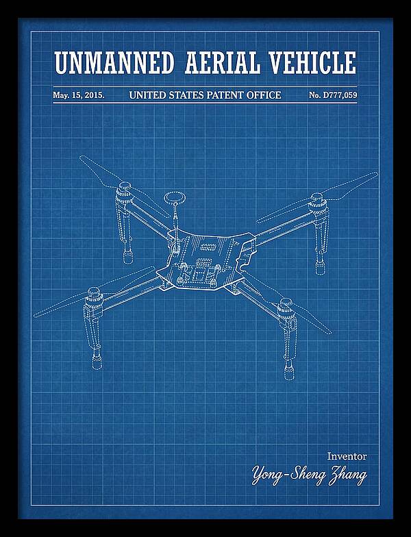 Unmanned Aerial Vehicle Dji Inspire Blueprint Patent Usd777059s1