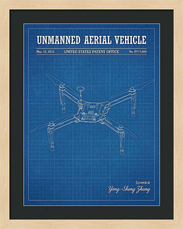 Unmanned Aerial Vehicle Dji Inspire Blueprint Patent Usd777059s1