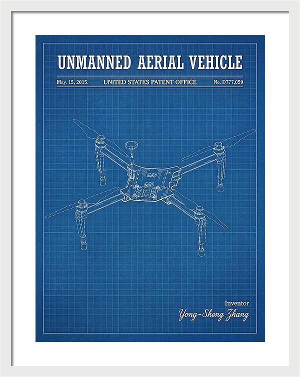 Unmanned Aerial Vehicle Dji Inspire Blueprint Patent Usd777059s1