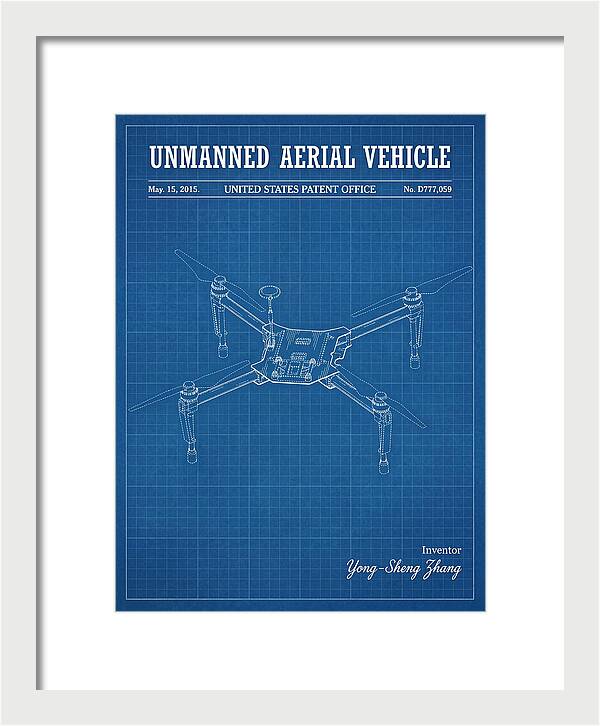 Unmanned Aerial Vehicle Dji Inspire Blueprint Patent Usd777059s1