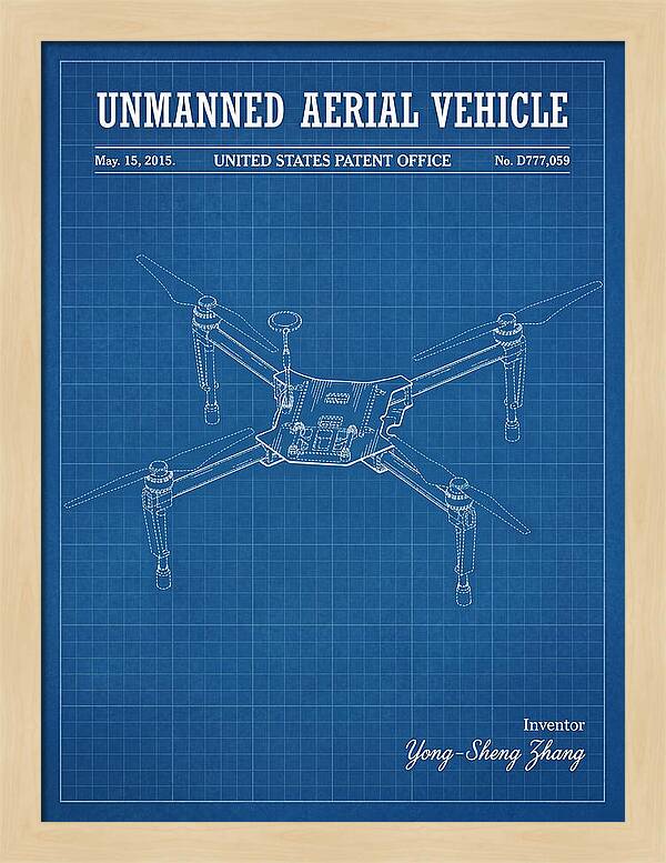 Unmanned Aerial Vehicle Dji Inspire Blueprint Patent Usd777059s1