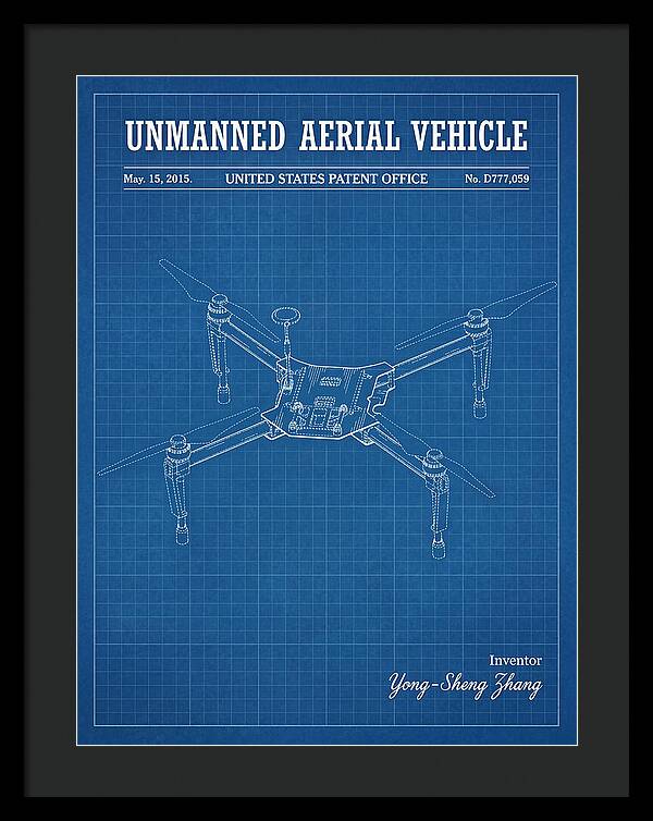Unmanned Aerial Vehicle Dji Inspire Blueprint Patent Usd777059s1