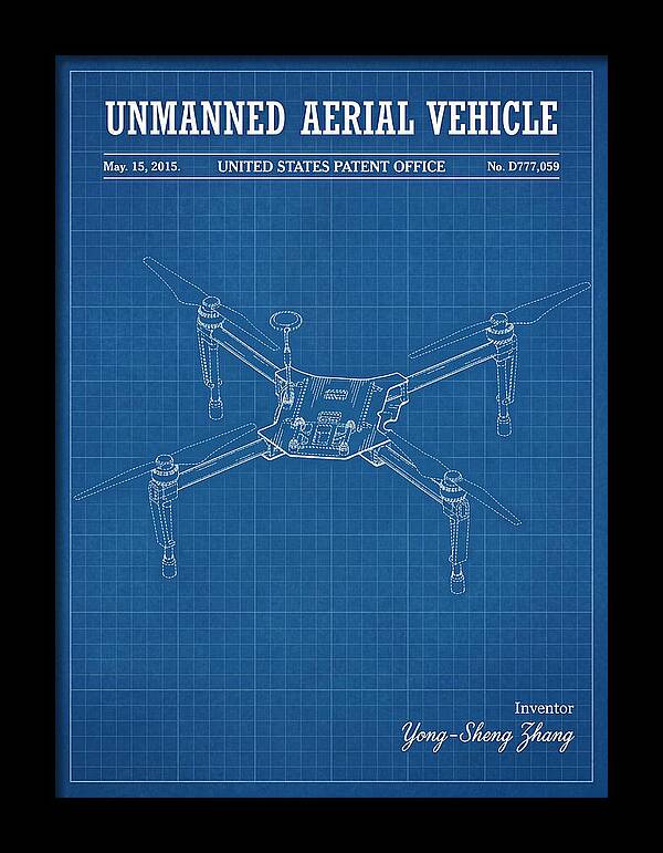 Unmanned Aerial Vehicle Dji Inspire Blueprint Patent Usd777059s1