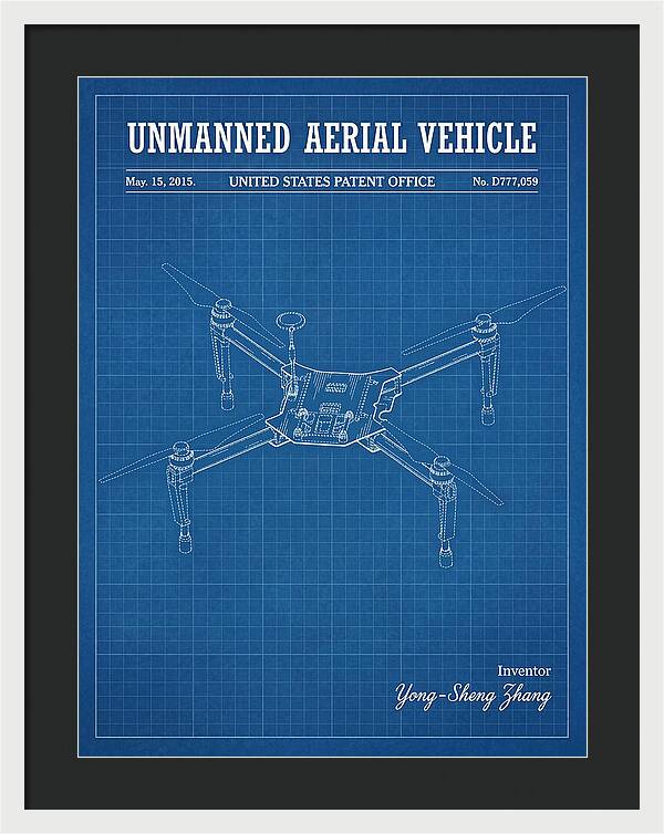 Unmanned Aerial Vehicle Dji Inspire Blueprint Patent Usd777059s1