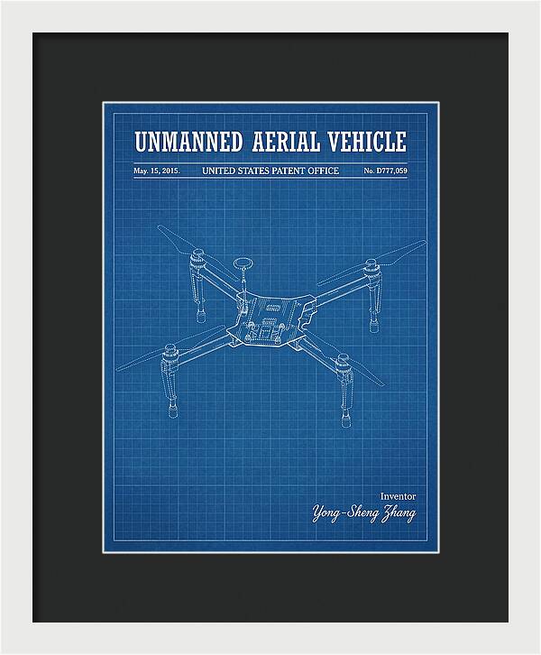 Unmanned Aerial Vehicle Dji Inspire Blueprint Patent Usd777059s1