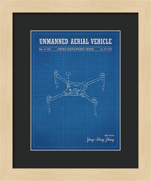 Unmanned Aerial Vehicle Dji Inspire Blueprint Patent Usd777059s1