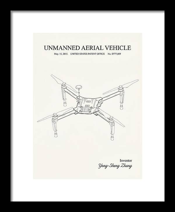 Unmanned Aerial Vehicle Dji Inspire Minimalist Patent Usd777059s1