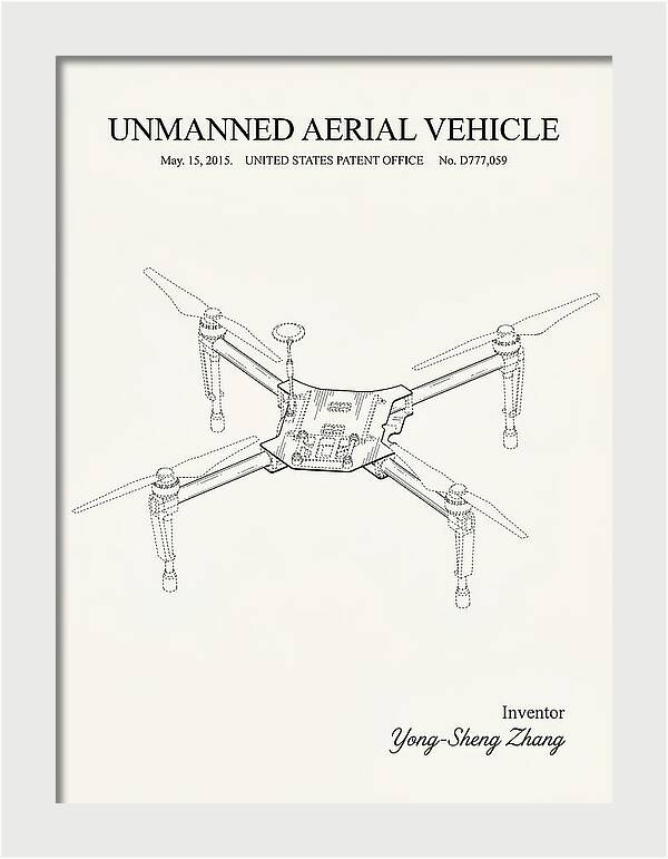 Unmanned Aerial Vehicle Dji Inspire Minimalist Patent Usd777059s1