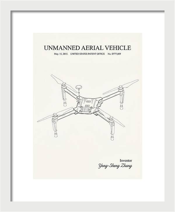 Unmanned Aerial Vehicle Dji Inspire Minimalist Patent Usd777059s1