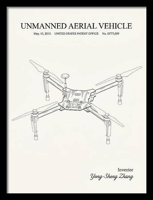 Unmanned Aerial Vehicle Dji Inspire Minimalist Patent Usd777059s1