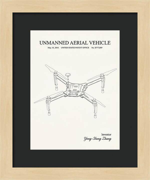 Unmanned Aerial Vehicle Dji Inspire Minimalist Patent Usd777059s1