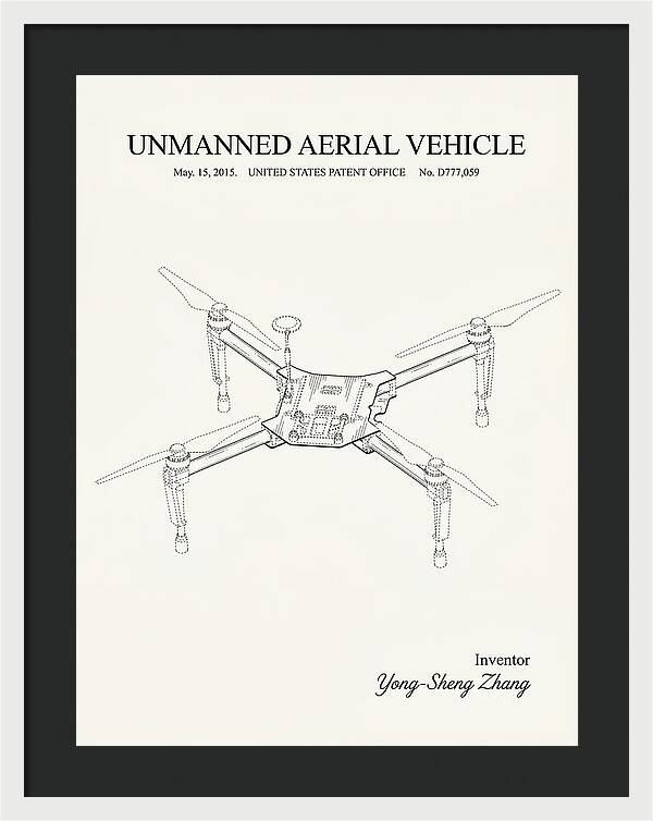 Unmanned Aerial Vehicle Dji Inspire Minimalist Patent Usd777059s1