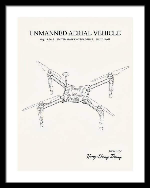 Unmanned Aerial Vehicle Dji Inspire Minimalist Patent Usd777059s1