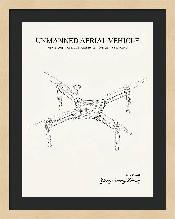 Unmanned Aerial Vehicle Dji Inspire Minimalist Patent Usd777059s1